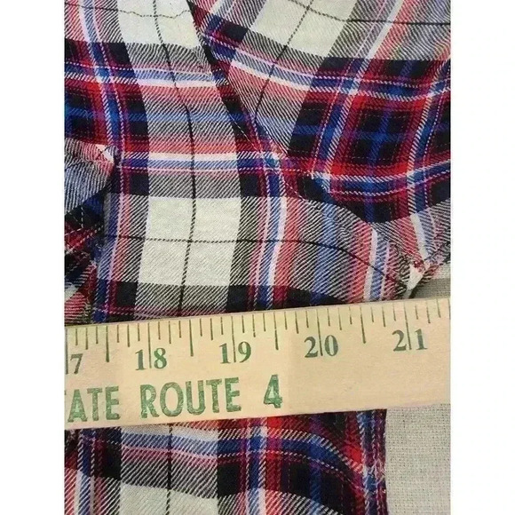 Rails Womens Top Size L Plaid Button Down Shirt Red White Blue Patriotic - Picture 4 of 8